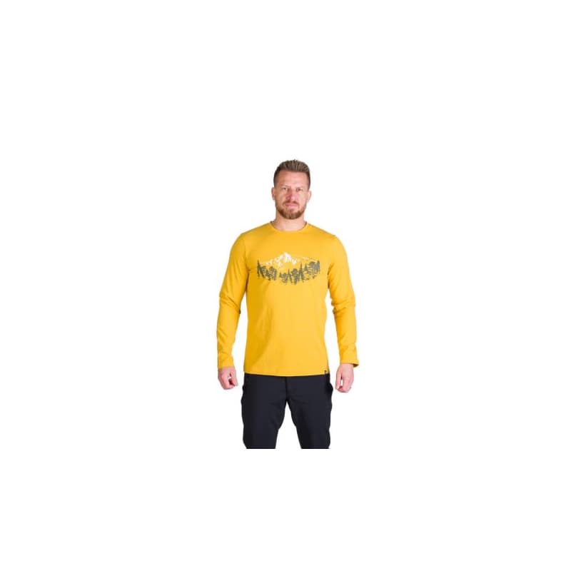 Pánske turistické tričko s dlhým rukávom NORTHFINDER STEWART-314goldenyellow