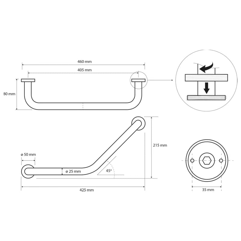 SAPHO - X-ROUND E madlo lomené 405, chróm XR502 2