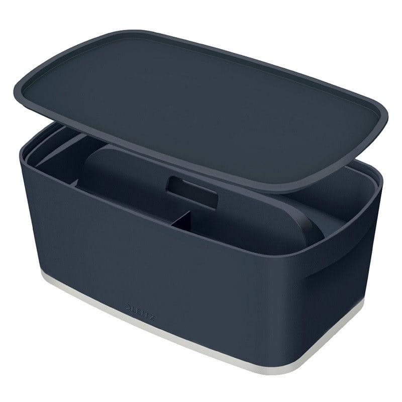 LEITZ Úložný box s vekom MyBox Cosy + Organizér s držadlom, veľkosť S, zamatová šedá 1