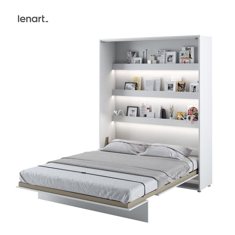 Dig-net nábytok Sklápacia posteľ Lenart BED CONCEPT BC-12p biely lesk | 160 x 200 cm