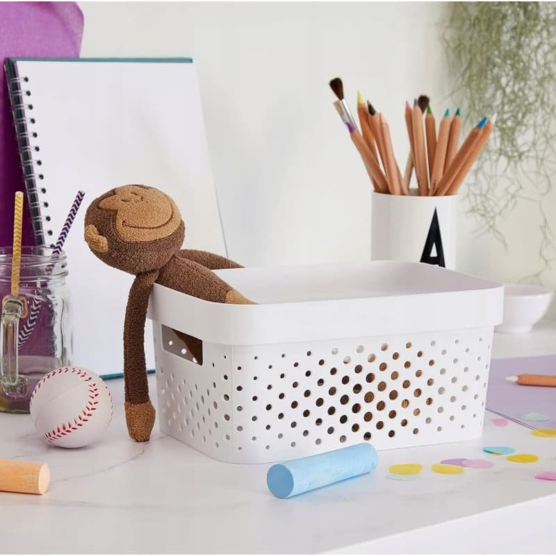 CURVER Úložný box INFINITY DOTS 4,5l s vekom | biela 3
