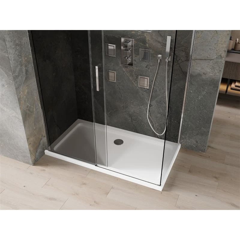 MEXEN/S - Omega sprchovací kút 140 x 80, grafit, chróm + vanička vrátane sifónu 825-140-080-01-40-4010 5