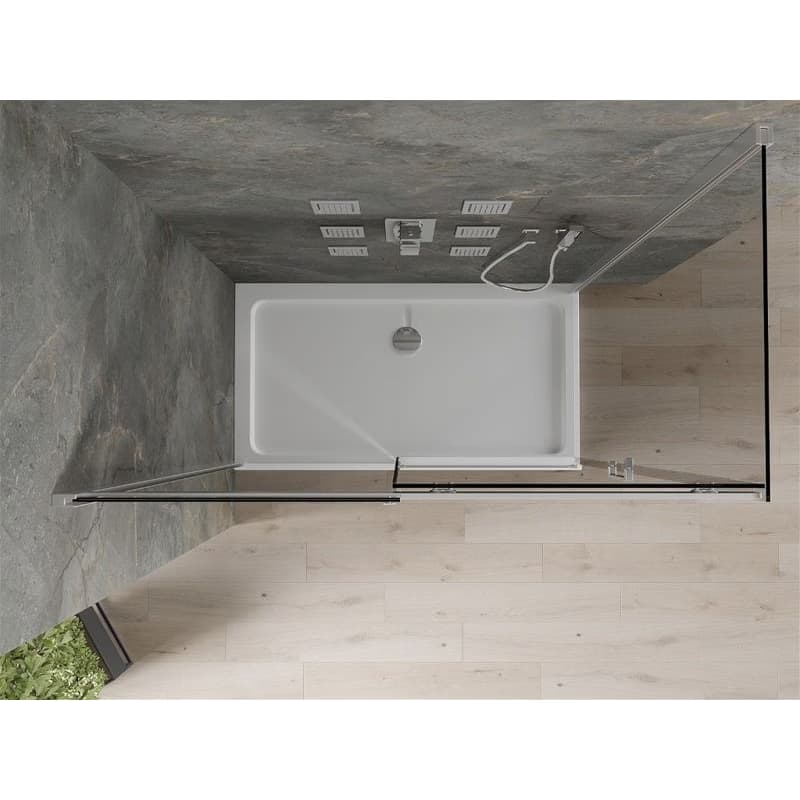 MEXEN/S - Omega sprchovací kút 140 x 80, grafit, chróm + vanička vrátane sifónu 825-140-080-01-40-4010 6