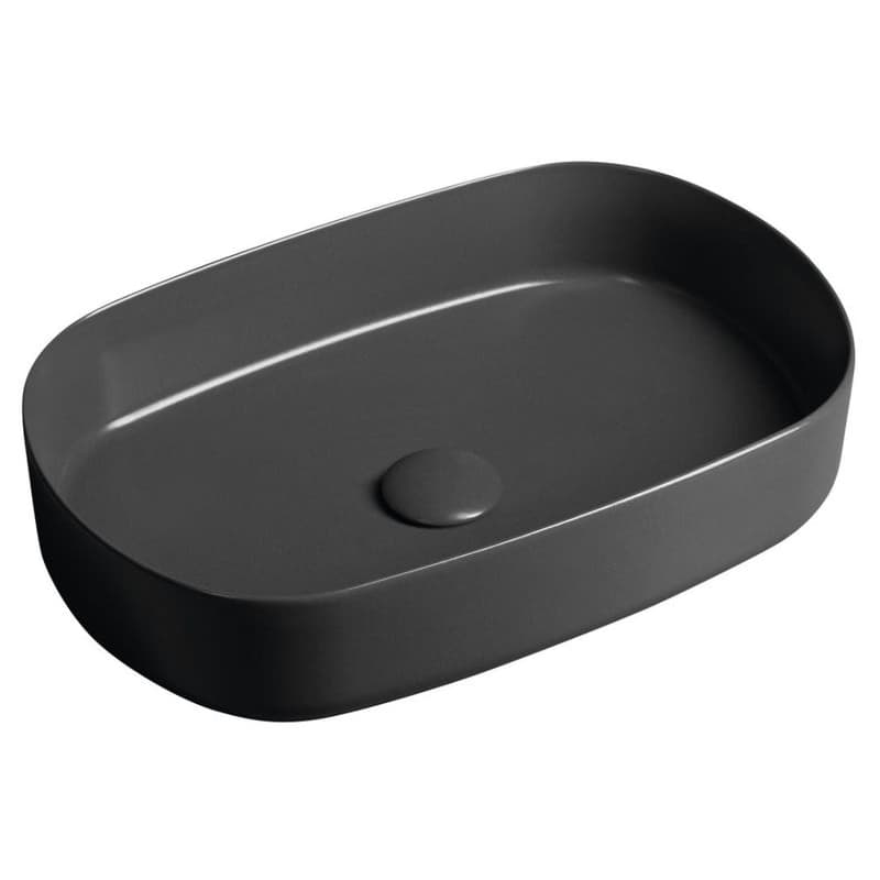 ISVEA - INFINITY OVAL keramické umývadlo na dosku, 55x36cm, antracit 10NF65055-2C