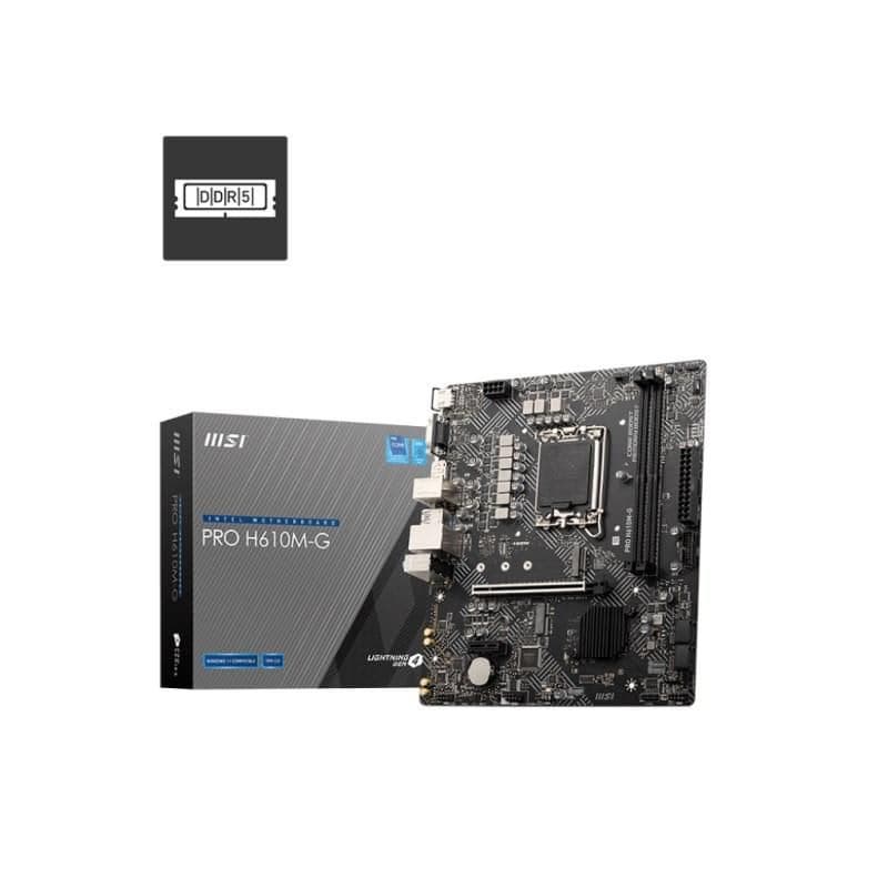 MSI MB Sc LGA1700 PRE H610M-G, Intel H610, 2xDDR5, 1xDP, 1xHDMI, 1xVGA, mATX