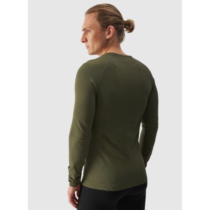 Pánske termo tričko s dlhým rukávom 4F SEAMLESS UNDERWEAR-WAW24USEAM172-43S-KHAKI 4