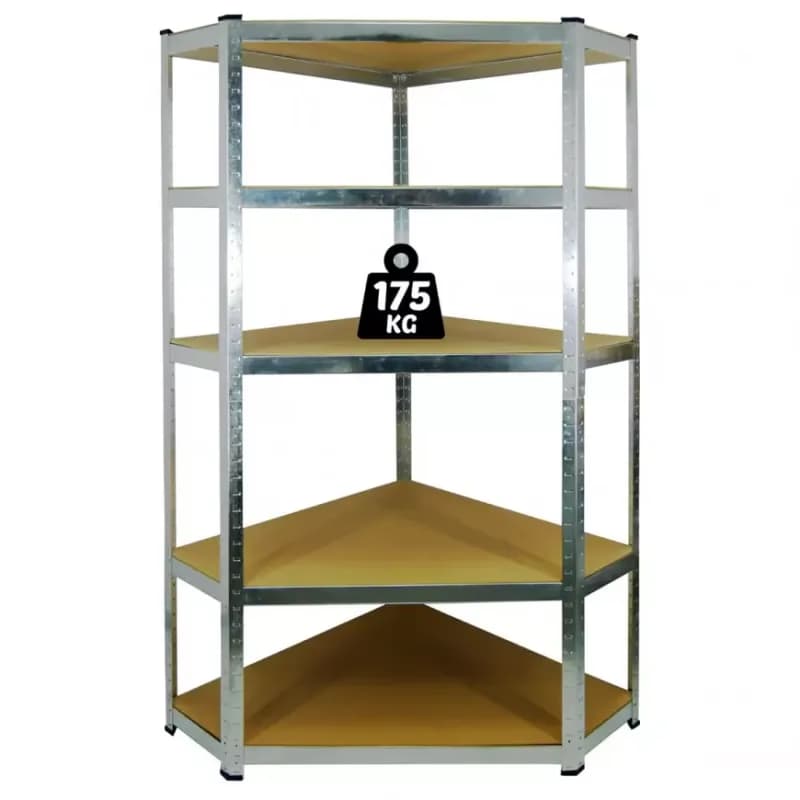 Kovový regál 0892 pozinkovaný rohový 180x90x30cm – 5 polic/175kg 1