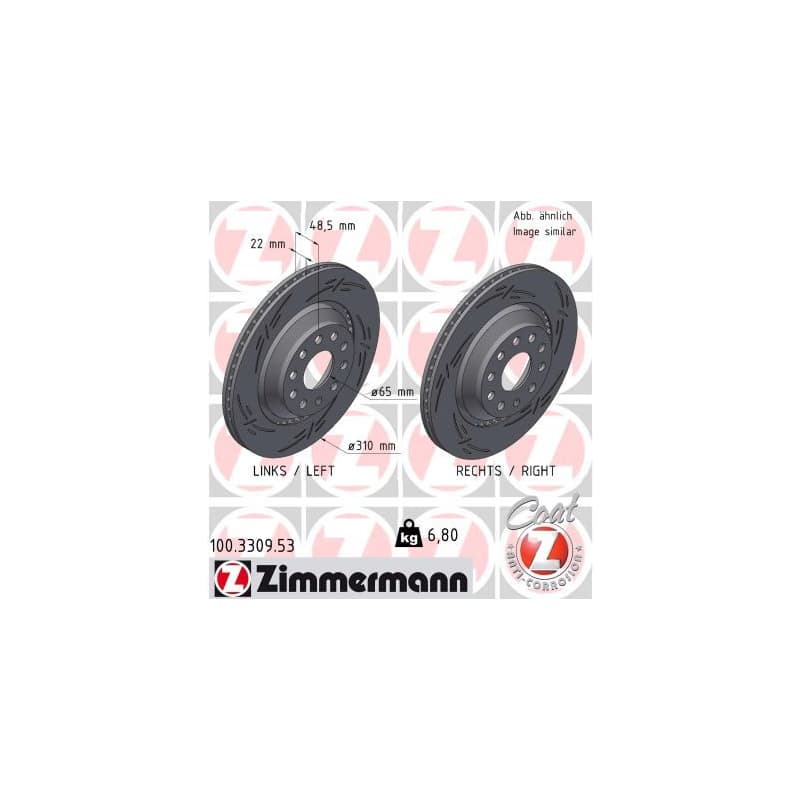 ZIMMERMANN Brzdový kotúč 100.3309.53 1