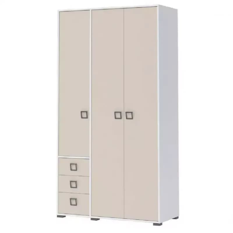 Skriňa 3D3S Kiki P33-BE/KI-01 white/sand 1