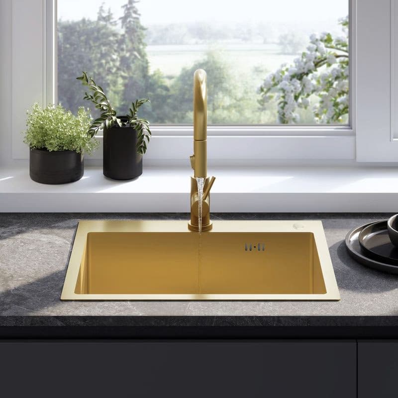 REA REA - Oceľový drez Liam BRUSH GOLD ZLE-06007 2