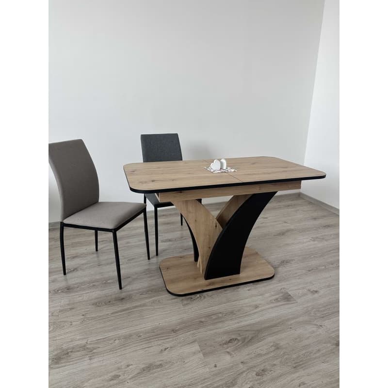 Signal Rozkladací jedálenský stôl VENTO | dub artisan / čierna 68 x 120 cm 3