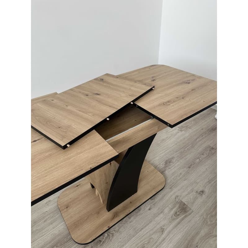 Signal Rozkladací jedálenský stôl VENTO | dub artisan / čierna 68 x 120 cm 4