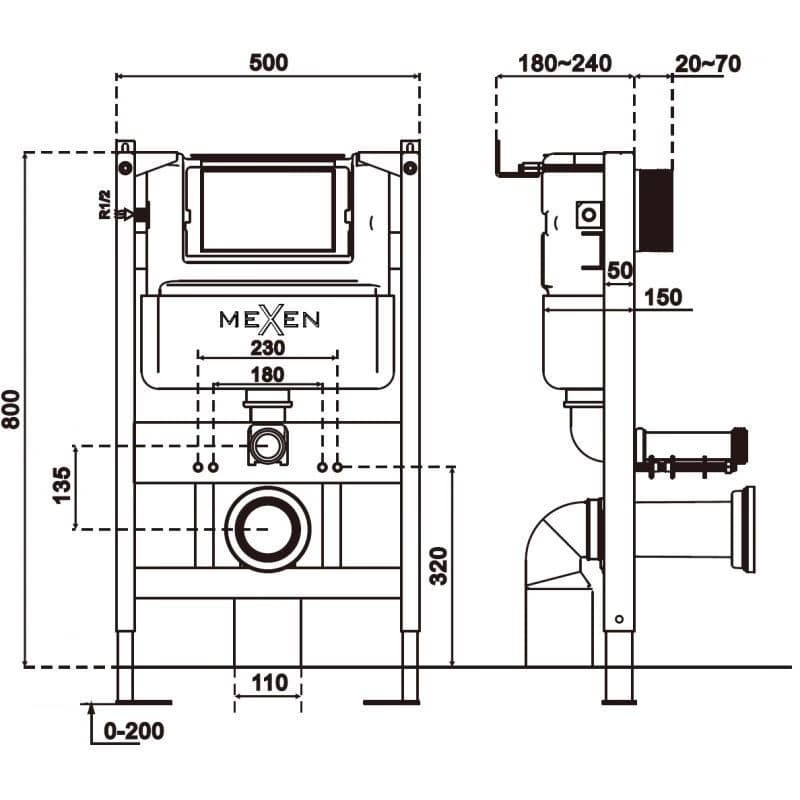 MEXEN - Fenix XS-F konštrukcia pneumatická na WC 61800A 2