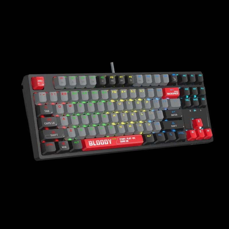 A4tech Bloody Klávesnica S87, herná klávesnica, mechanická, drôtová, Red Switch, CZ/SK, Čierna 3