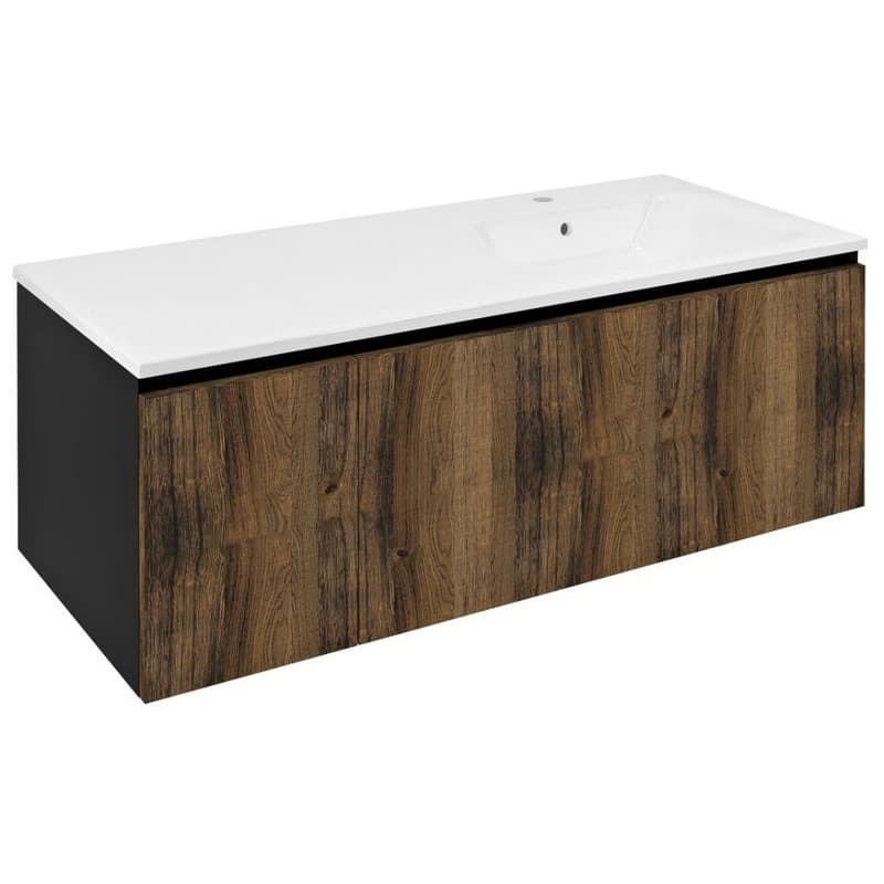 SAPHO - LOREA skrinka 120x46x51,5cm (30+90cm), pravá, dub collingwood/čierna matná LE090-1935-R-03