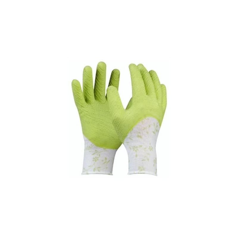 Gebol Pracovné rukavice záhradné FLOWER GREEN č.7 s latexovou ochrannou vrstvou