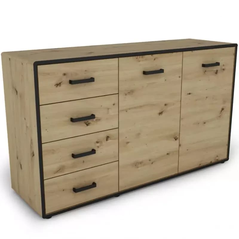 Komoda Capannoli 148 4s 2d dub artisan/čierna 1