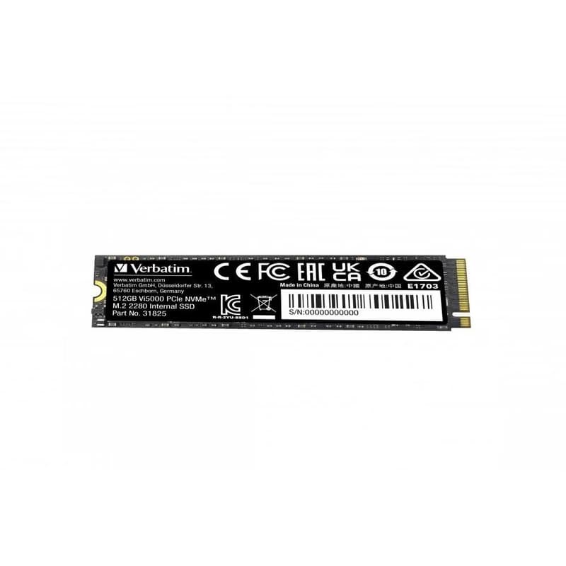 VERBATIM SSD Vi5000 Internal PCIe NVMe M.2 SSD 512GB, W2500/R 5000 MB/s 3