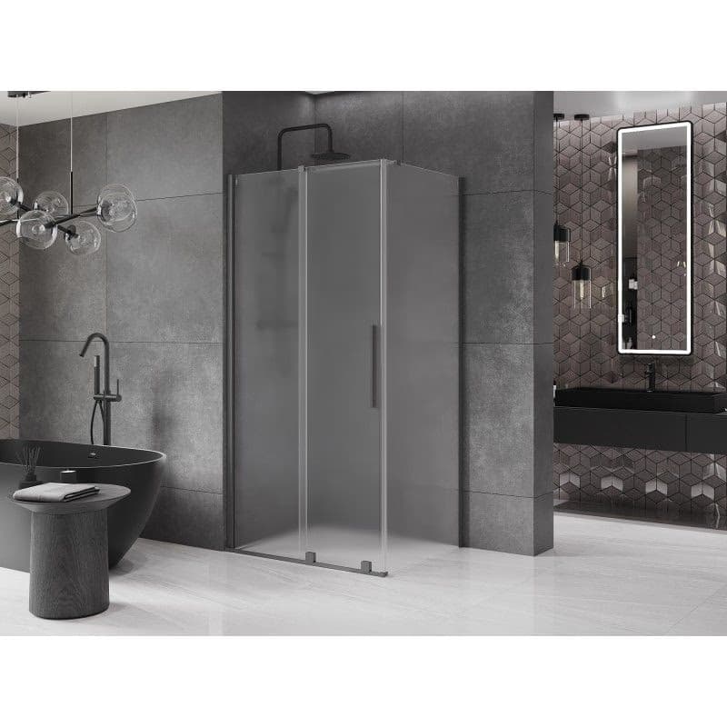 MEXEN/S - Velár sprchovací kút, posuvné dvere 90 x 70, dekor, grafit metal 871-090-070-31-95 5