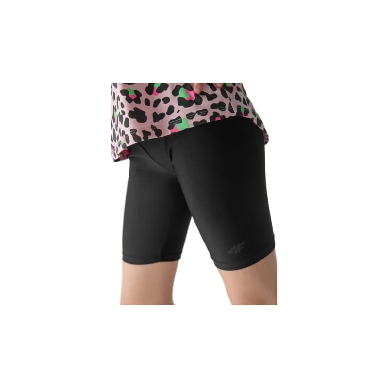 Dievčenské kraťasy 4F JUNIOR TIGHTS-4FJWSS24TTIGF133-20S-DEEP BLACK