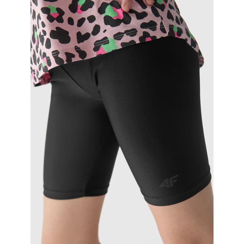 Dievčenské kraťasy 4F JUNIOR TIGHTS-4FJWSS24TTIGF133-20S-DEEP BLACK 2
