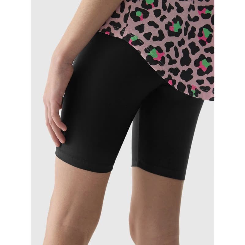 Dievčenské kraťasy 4F JUNIOR TIGHTS-4FJWSS24TTIGF133-20S-DEEP BLACK 4