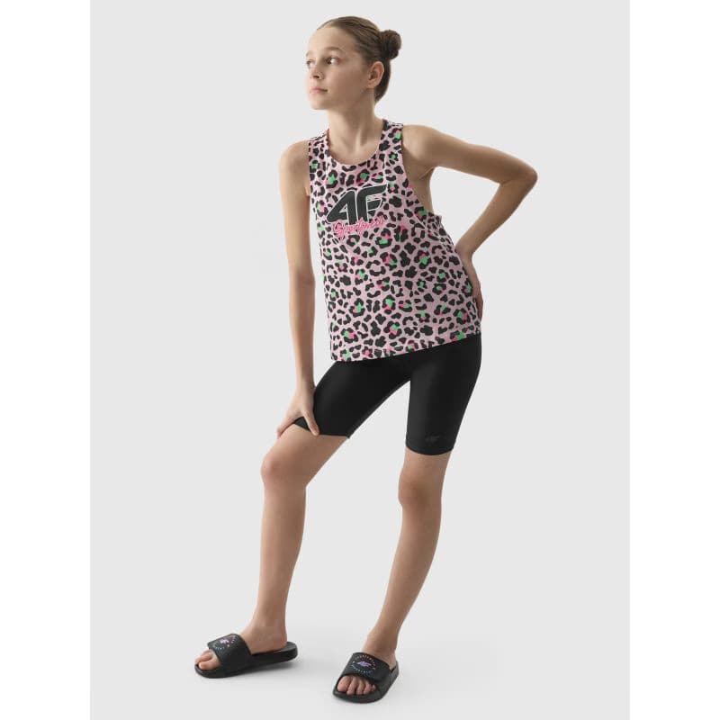 Dievčenské kraťasy 4F JUNIOR TIGHTS-4FJWSS24TTIGF133-20S-DEEP BLACK 5