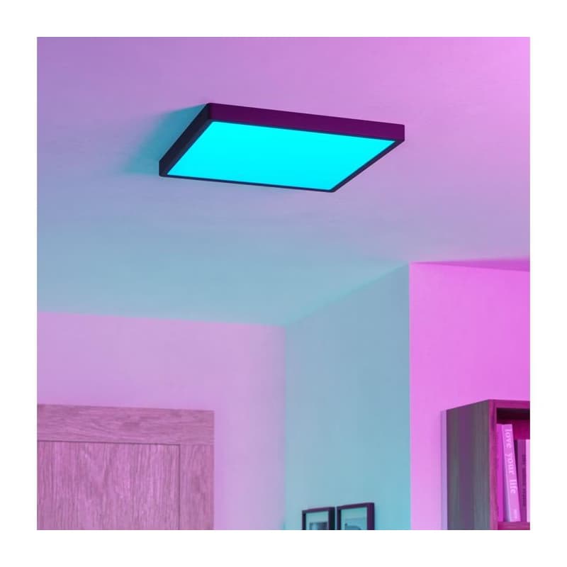 Eglo 901728 - LED RGBW stmievateľné kúpeľňové stropné svietidlo FUEVA-Z LED/17,8W/230V 39cm IP44 čierna 901728