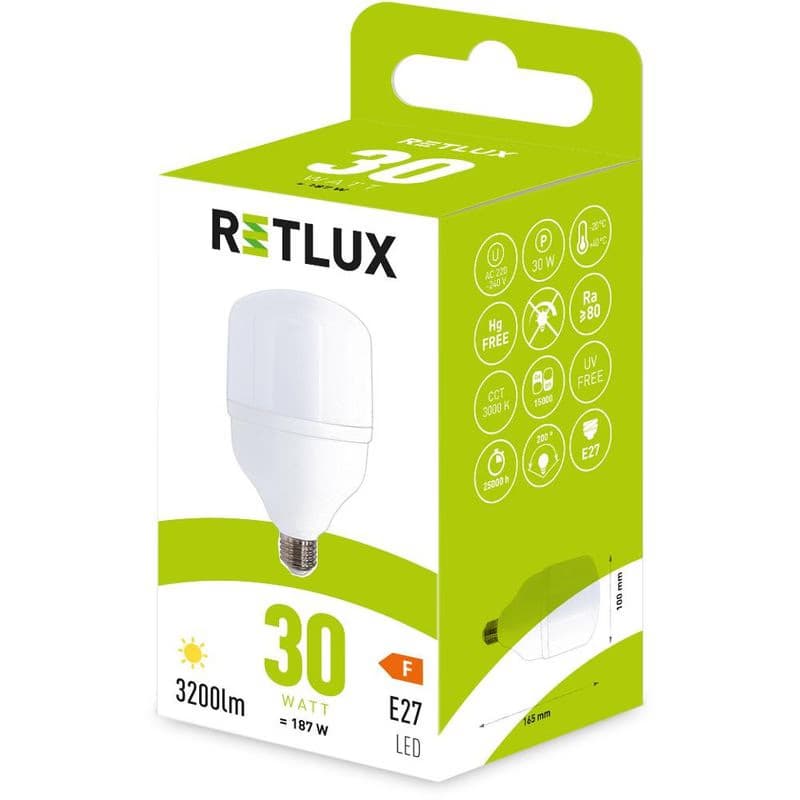 RLL 445 E27 bulb 30W WW RETLUX 2