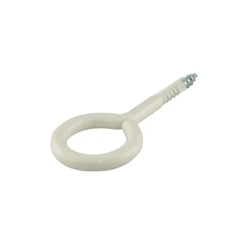 Skrutkovací hák s očkom biely 20 x 10 x 3,3 mm