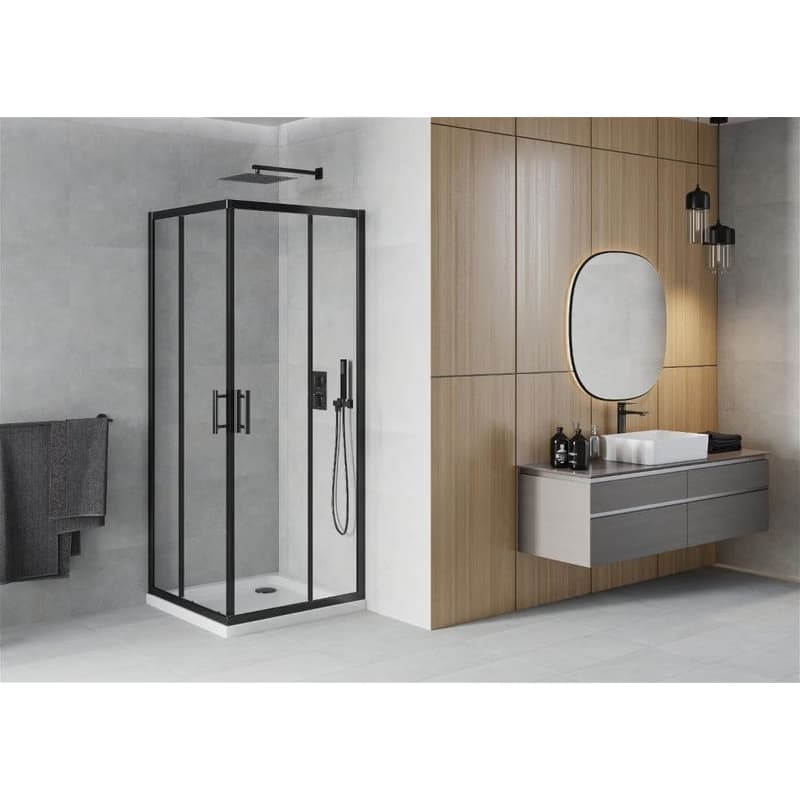MEXEN/S - Rio Sprchovací kút štvorcový 80x80, transparent, chrom + vanička so sifónom 860-080-080-70-00-4010 2