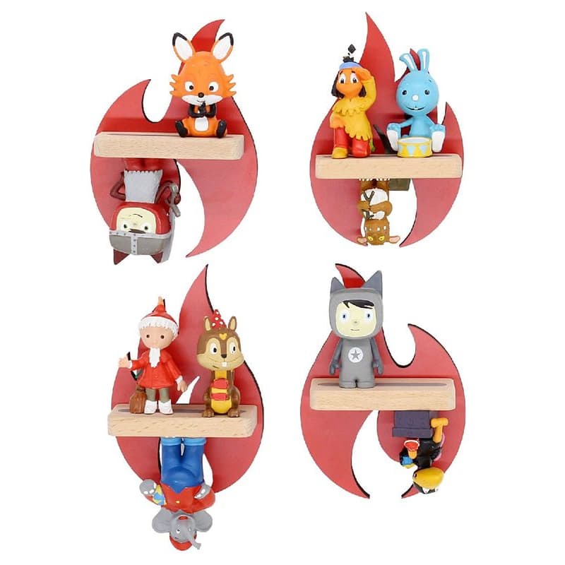 Polička Boarti Tonie - Plamene, červená 1