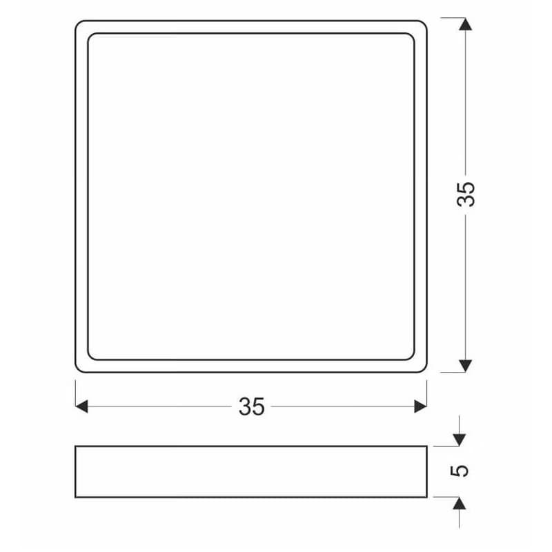 Stropné svietidlo Quattro, štvorcové perleťové stropné svietidlo 35x35, 18W LED, biele tienidlo 4000K