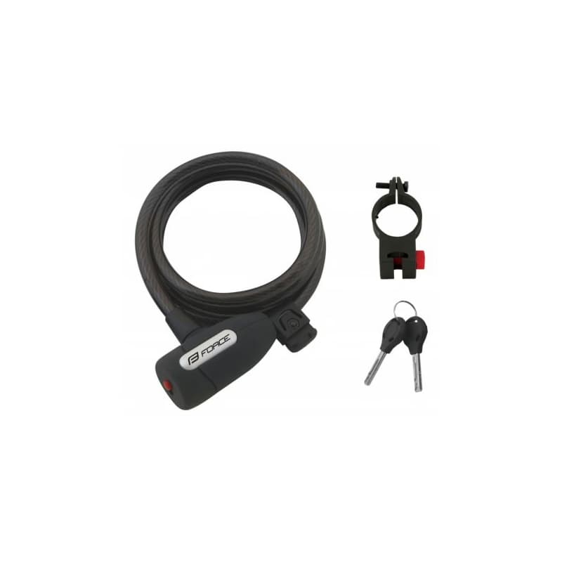 Zámok na bicykel FORCE F LUX SPIRAL 1500 10 HOLDER 1