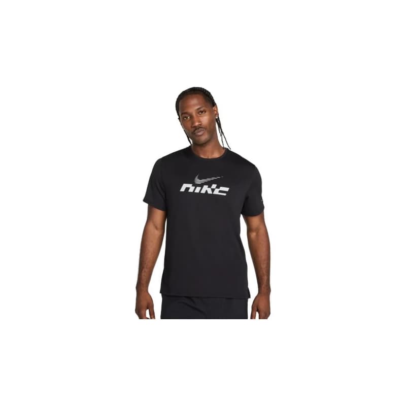 Pánske bežecké tričko s krátkym rukávom NIKE M NK DF UV MILER FLASH SS-010-Black