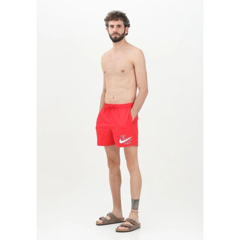 Pánske plavky NIKE SWIM NIKE LOGO LAP 5 inch UNIVER-UNIVERSITY RED 3