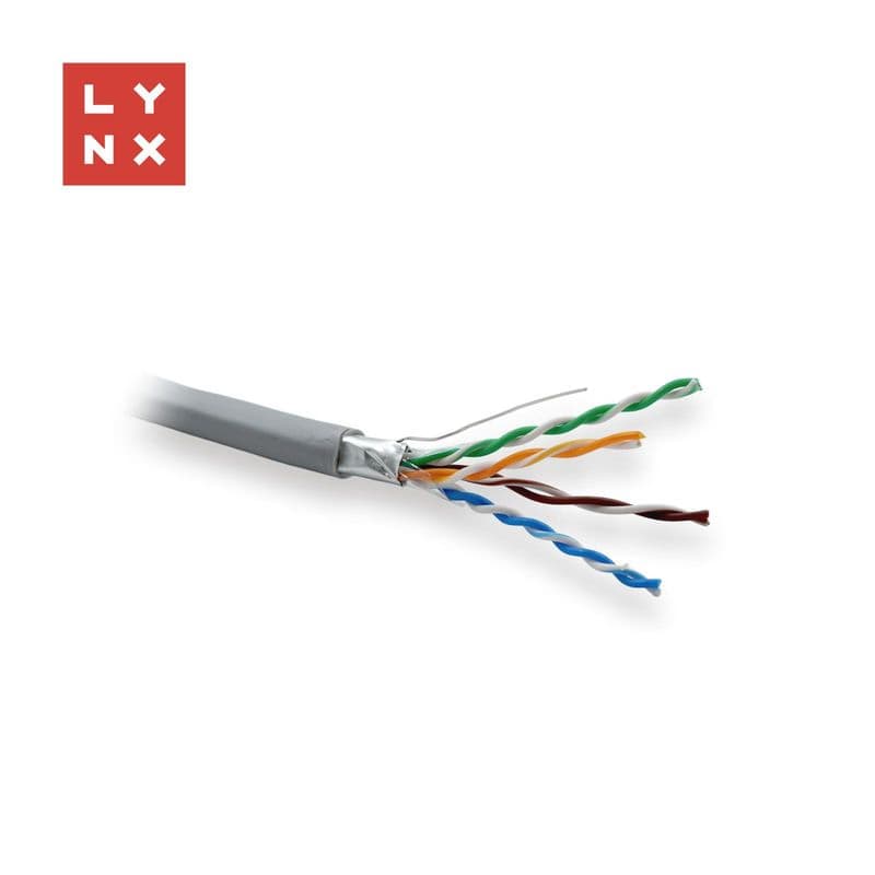 LYNX FTP kábel Cat5e, PVC, 0, 5mm, celomedený, vnútorný, šedý, box 305m
