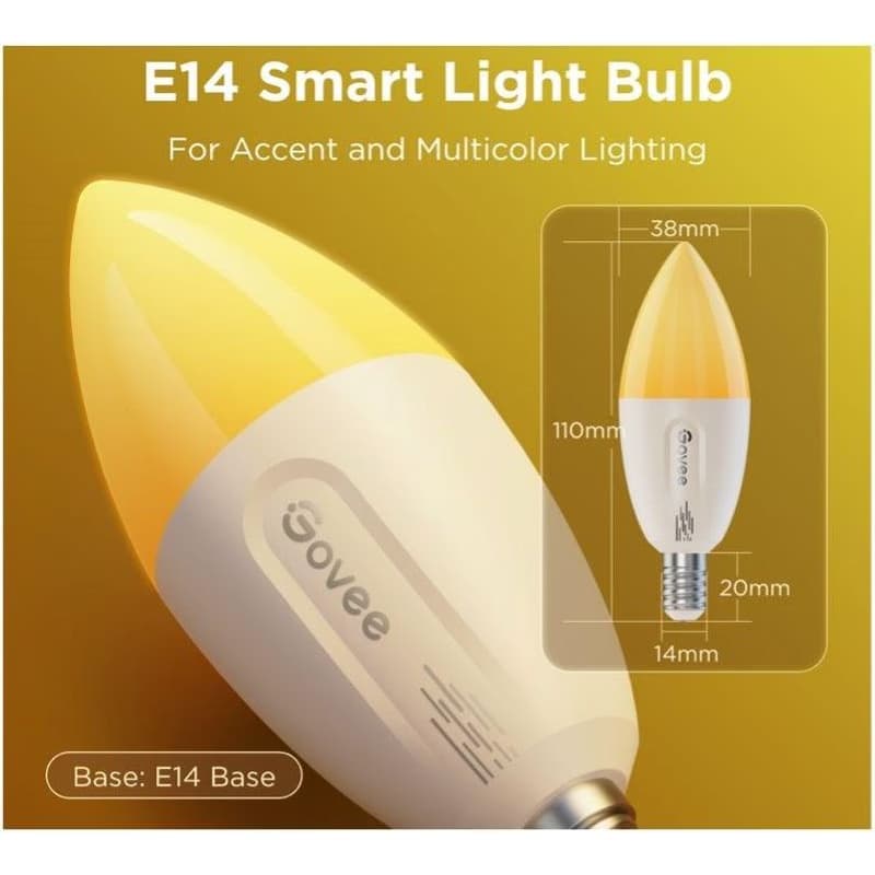 Govee Smart žiarovka RGBWW 5W-50W 450lm E14 Long Life 2ks Matter 4