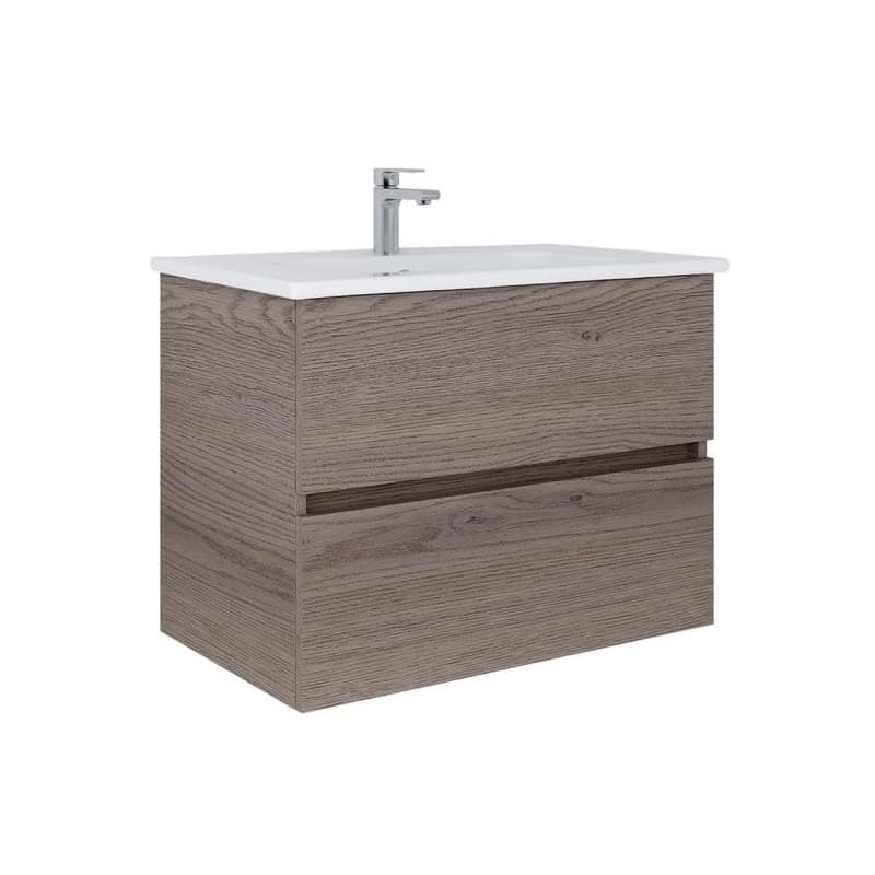 Dřevojas - Kúpeľňová skrinka s umývadlom BANO 78x47 cm tmavý dub/biela 8590828025108