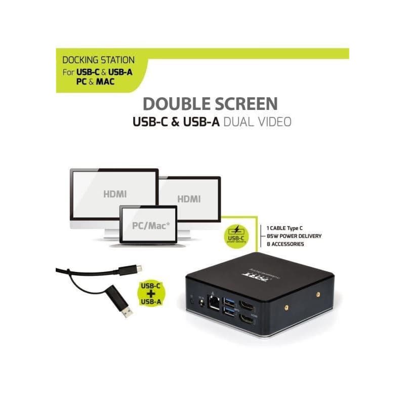 PORT dokovacia stanica 8v1 USB-C, USB-A, dual video, HDMI, Ethernet, audio, USB 3.0 1