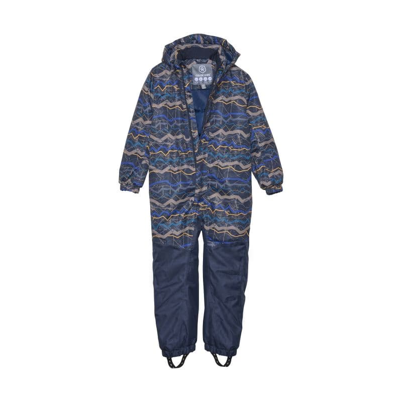 Chlapčenský zimný overal COLOR KIDS Coverall - AOP, total eclipse 741089.7850 2