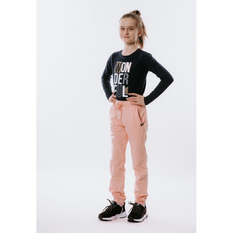 Dievčenské tričko s dlhým rukávom AUTHORITY KIDS T-WONDERFUL navy 4