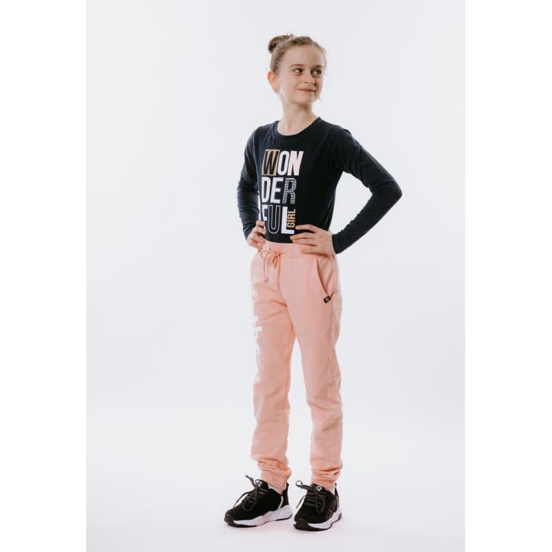 Dievčenské tričko s dlhým rukávom AUTHORITY KIDS T-WONDERFUL navy 6