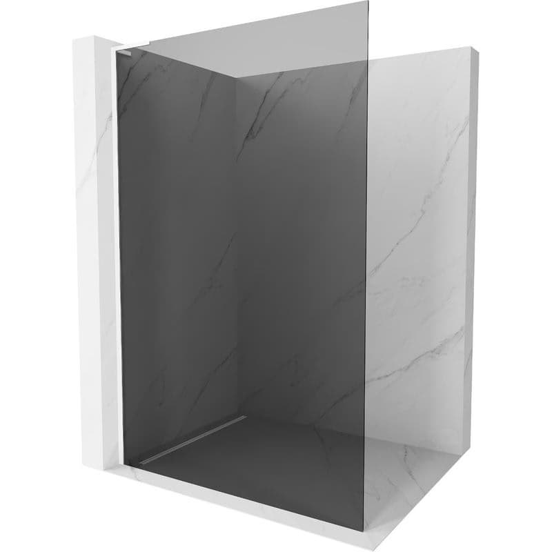 MEXEN/S - Kioto L Sprchová zástena WALK-IN 100 x 200, grafit, biela 800-100-103-20-40 1