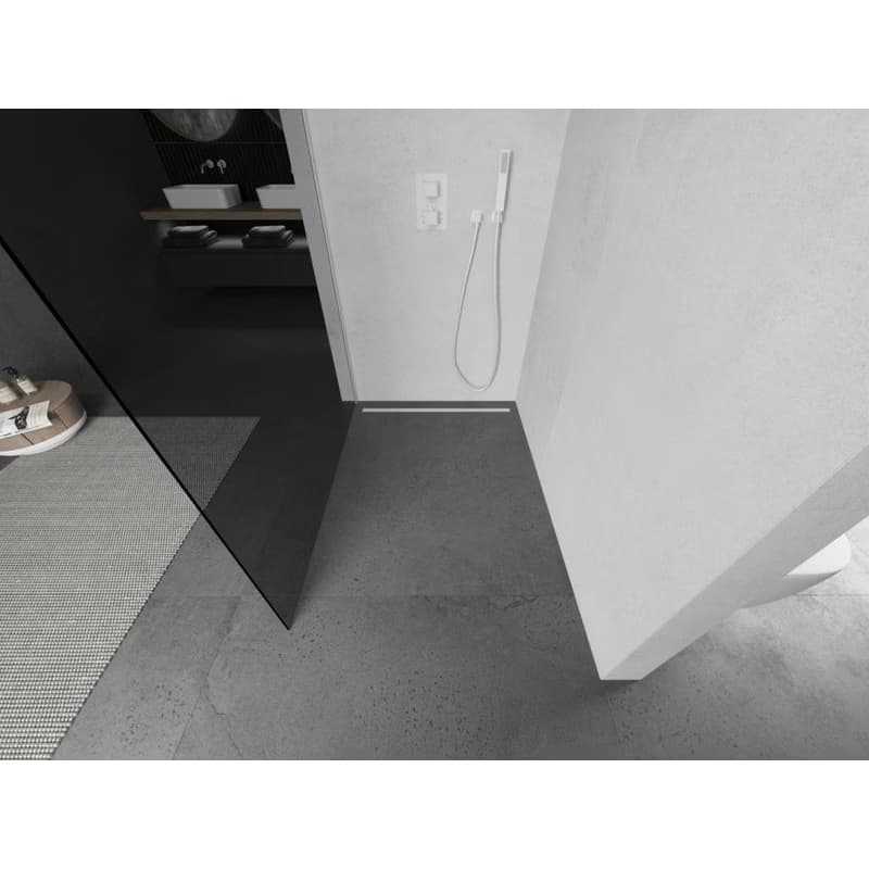MEXEN/S - Kioto L Sprchová zástena WALK-IN 100 x 200, grafit, biela 800-100-103-20-40 3