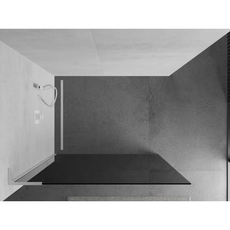MEXEN/S - Kioto L Sprchová zástena WALK-IN 100 x 200, grafit, biela 800-100-103-20-40 4