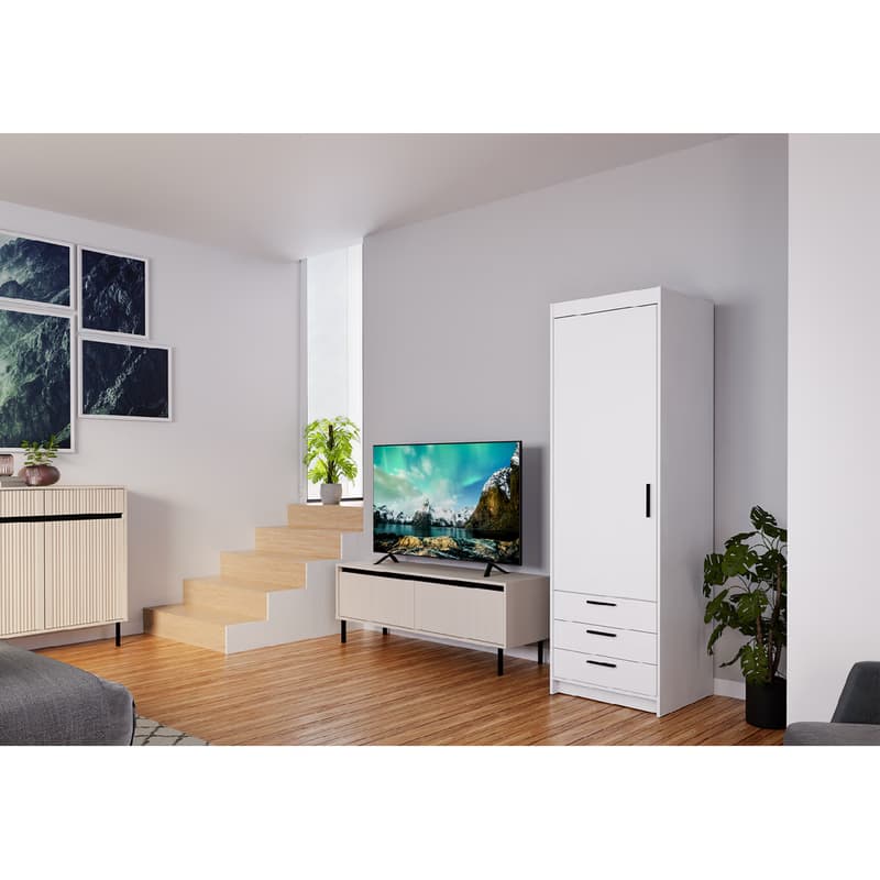 ArtLemp Šatníková skriňa ELLEN 1D3S | biela 5