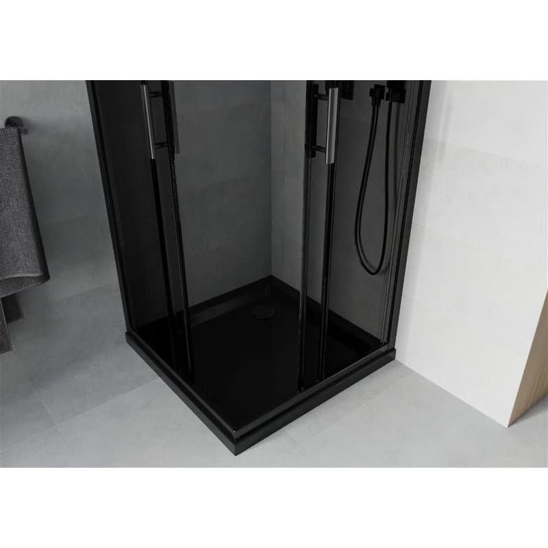 MEXEN/S - Rio sprchovací kút 80x80, grafit, čierna + vanička so sifónom 860-080-080-70-40-4070B 5