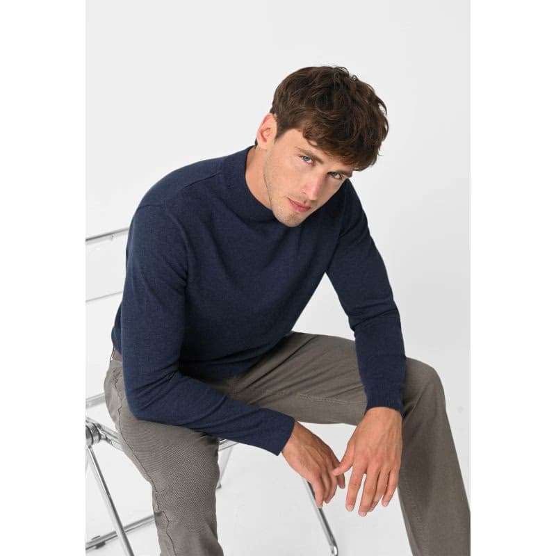 Pánsky sveter VOLCANO S-BAZ-604M-DENIM MEL 4