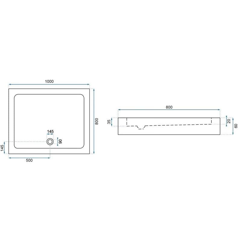 REA/S - Sprchovací kút CONCEPT 80x100 - čierny + biela sprchová vanička Savoy KPL-K1005 3